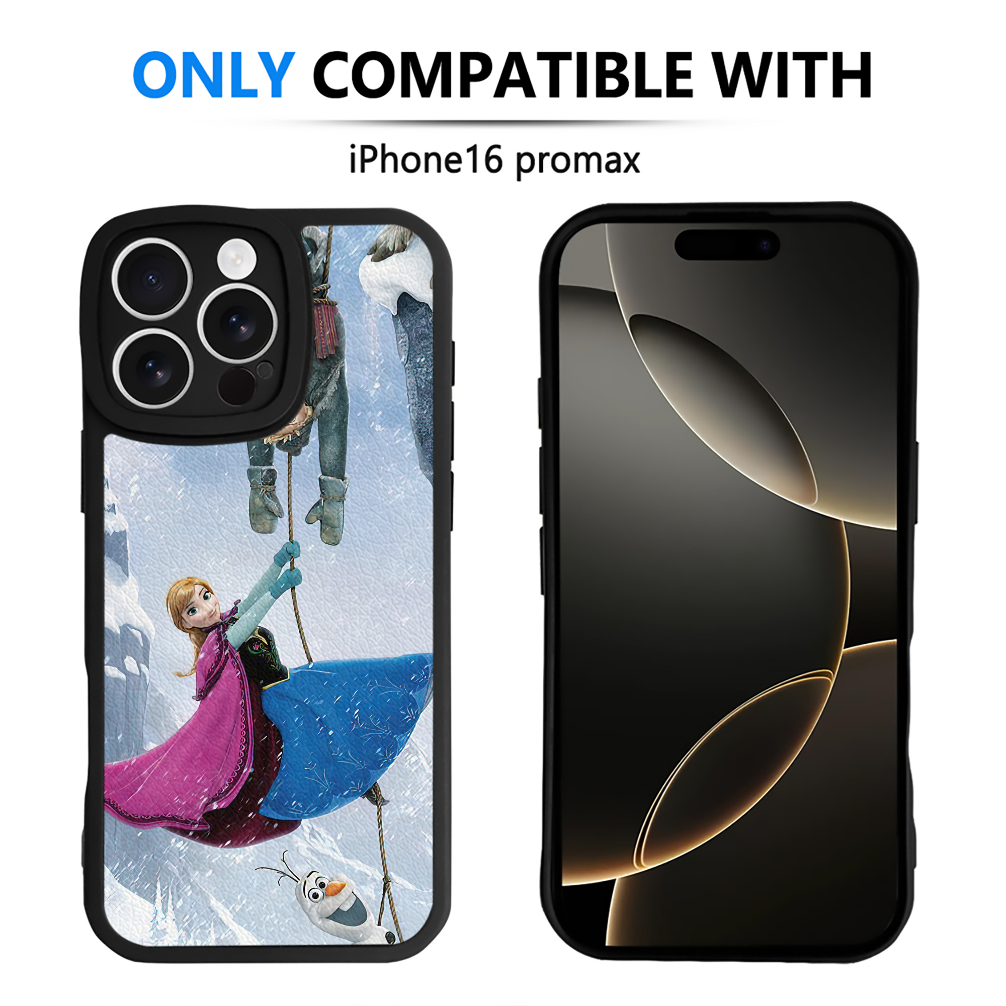 （画像用） アナと雪の女王 アンナ エルサ Frozen Anna Elsa 【iPhone 16シリーズ対応】シリコンスマホケース（レザー調） 材質：シリコン